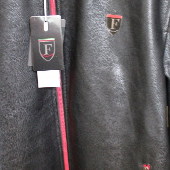 F Collection Vegan Leather Jacket Mens - Picture 3 of 5